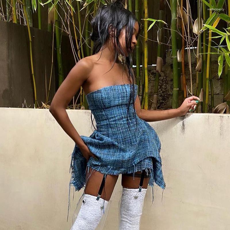 Casual Dresses Irregular Smocked Tube Top Pleated Short Blue Vacation Outfits Summer Clothes For Womans 2023 Vestidos De Fiesta
Casual Dresses Irregular Smocked Tube Top Pleated Short Blue Vacation Outfits Summer Clothes For Womans 2023 Vestidos De Fiesta