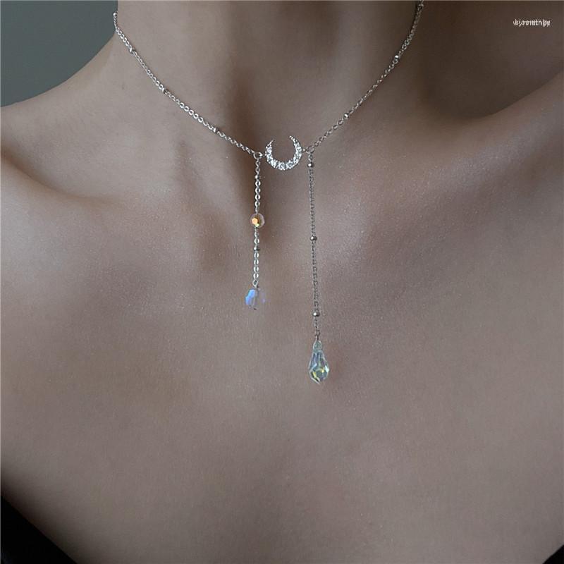 Pendant Necklaces Silver Color Tassel Long Chain Zircon Moon Charm Pendants For Women Wedding Jewelry Kolye Choker Dz190
Pendant Necklaces Silver Color Tassel Long Chain Zircon Moon Charm Pendants For Women Wedding Jewelry Kolye Choker Dz190