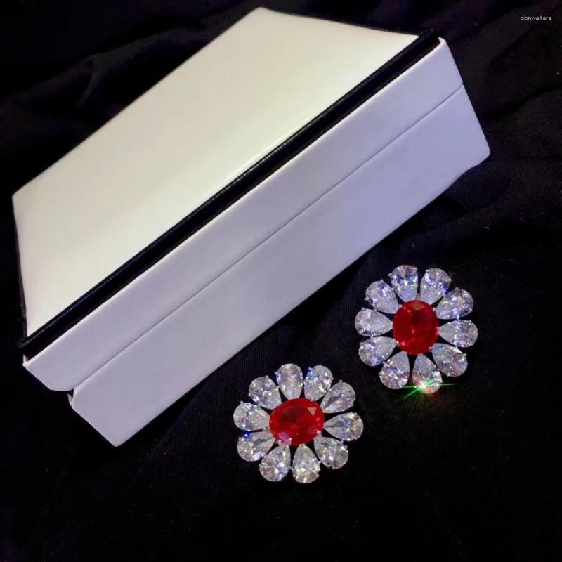 Stud Earrings 925 Sterling Silver With Cubic Zircon Flower Earring White And Red Mixed Color Fine Women Jewelry
Stud Earrings 925 Sterling Silver With Cubic Zircon Flower Earring White And Red Mixed Color Fine Women Jewelry