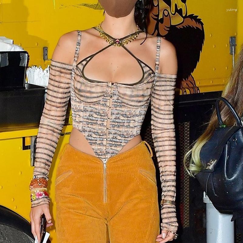 Women' T Shirts Women Long Sleeve Shirt Autumn Print Mesh Off Shoulder Slim Sexy Short Tshirt Party Club Crop Corset Top Tees Streetwear, Brown
Women' T Shirts Women Long Sleeve Shirt Autumn Print Mesh Off Shoulder Slim Sexy Short Tshirt Party Club Crop Corset Top Tees Streetwear, Brown