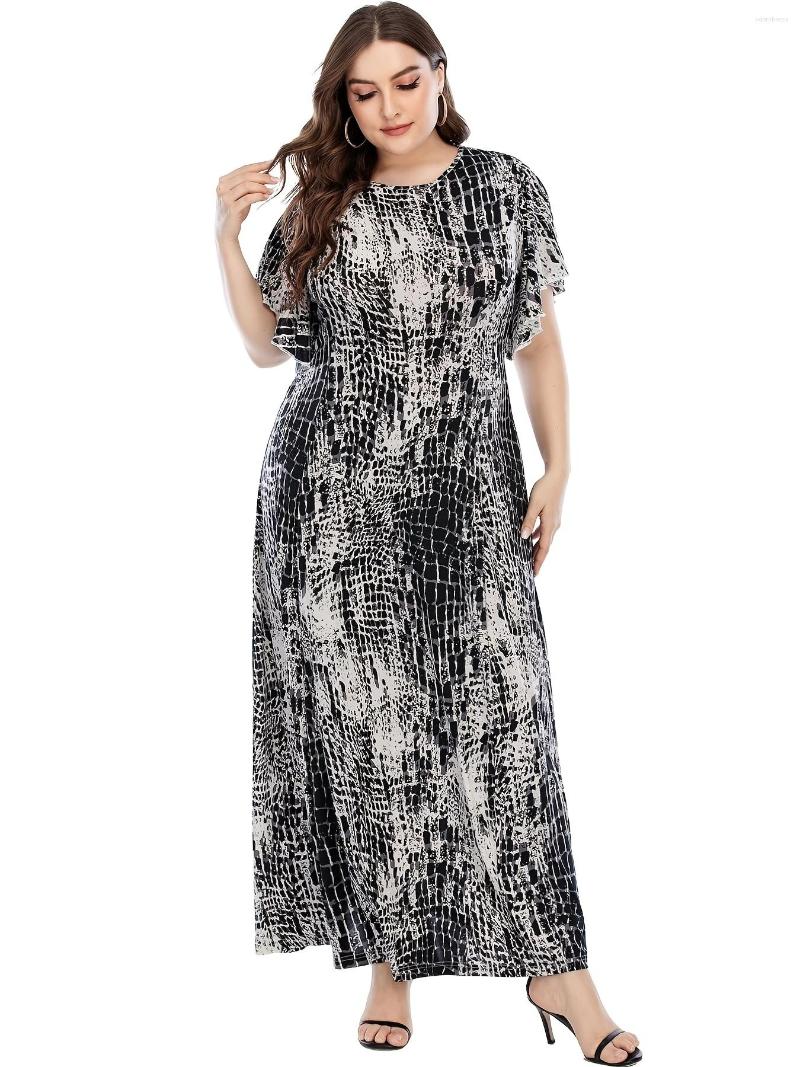 Plus Size Dresses Snakeskin Print Short Sleeve Maxi Dress Women's Boho Medium Stretch Long, Grey
Plus Size Dresses Snakeskin Print Short Sleeve Maxi Dress Women's Boho Medium Stretch Long, Grey