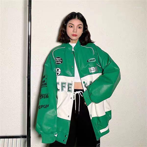 Women's Jackets Women Retro Trendy Brand Racing Jacket Splicing PU Street Style Couple High Baseball Uniform
Women's Jackets Women Retro Trendy Brand Racing Jacket Splicing PU Street Style Couple High Baseball Uniform