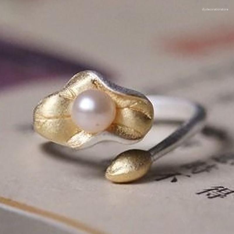 Cluster Rings 925 Silver Pearl Lotus Leaf Original Literary Retro Niche Design Craftsmen And Women Couples Opening Adjustable Ring
Cluster Rings 925 Silver Pearl Lotus Leaf Original Literary Retro Niche Design Craftsmen And Women Couples Opening Adjustable Ring