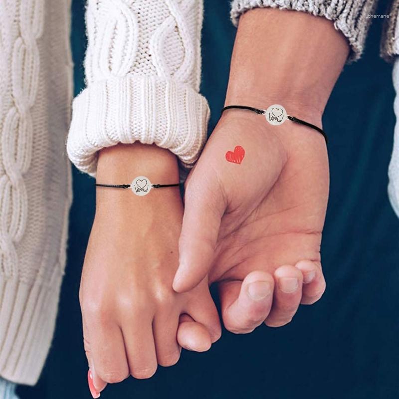 Charm Bracelets 2Pcs Round Pinky Promise With Card Couple Distance Matching Bracelet Valentine's Day Gifts
Charm Bracelets 2Pcs Round Pinky Promise With Card Couple Distance Matching Bracelet Valentine's Day Gifts