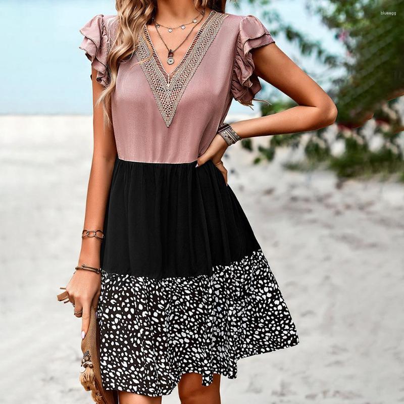 Casual Dresses Women 2023 Summer Fashion V-neck Color Patchwork Block Waist Retraction Elegant Temperament Dress, Dark pink
Casual Dresses Women 2023 Summer Fashion V-neck Color Patchwork Block Waist Retraction Elegant Temperament Dress, Dark pink