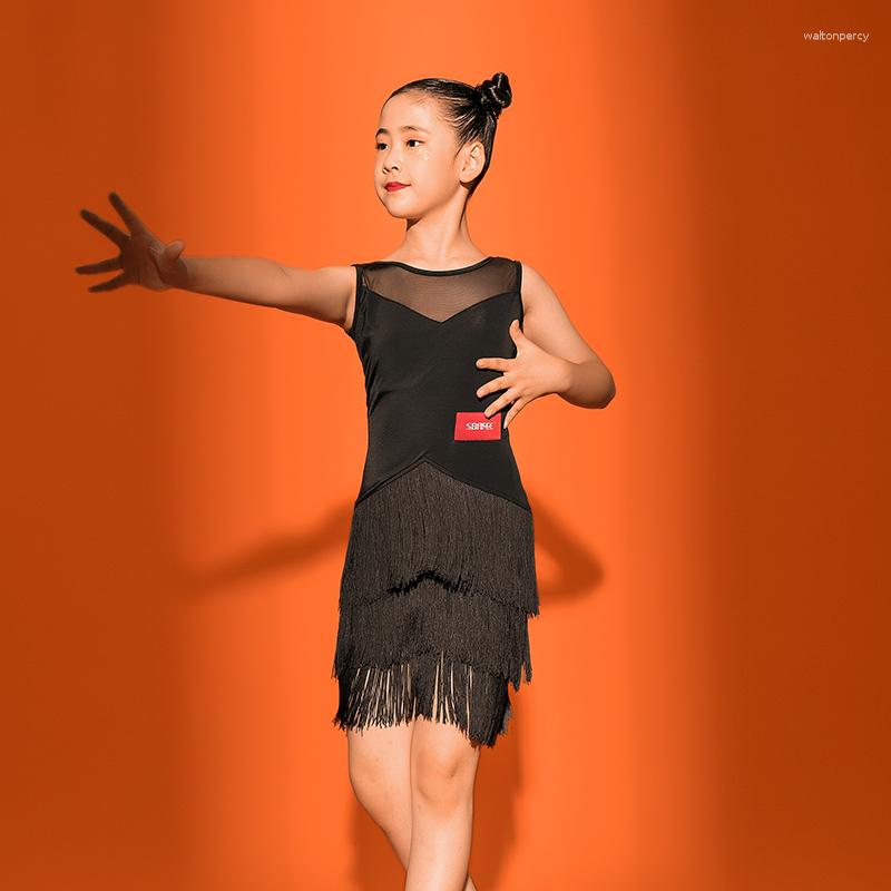 Stage Wear Latin Dance Dress For Kids Sleeveless Fringe Practice Clothes Ballroom Competition Rumba Tango Salsa Outfit VO1203, Black
Stage Wear Latin Dance Dress For Kids Sleeveless Fringe Practice Clothes Ballroom Competition Rumba Tango Salsa Outfit VO1203, Black