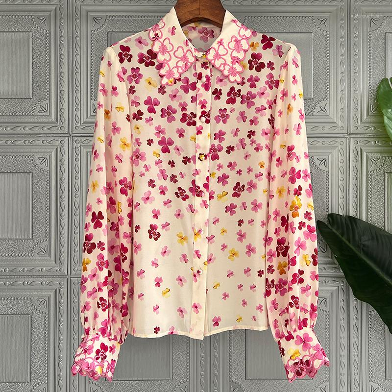 Women' Blouses French Floral Silk Shirt Women' Design Sense Small 2023 Spring Long-sleeved Top
Women' Blouses French Floral Silk Shirt Women' Design Sense Small 2023 Spring Long-sleeved Top