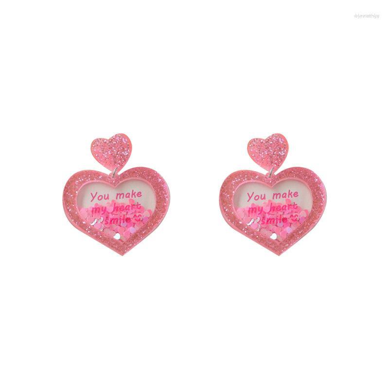 Stud Earrings Valentine's Day Love Acrylic Stereo Sequins Quicksand Pink Peach Heart Sweet Personality Fashion Jewelry
Stud Earrings Valentine's Day Love Acrylic Stereo Sequins Quicksand Pink Peach Heart Sweet Personality Fashion Jewelry