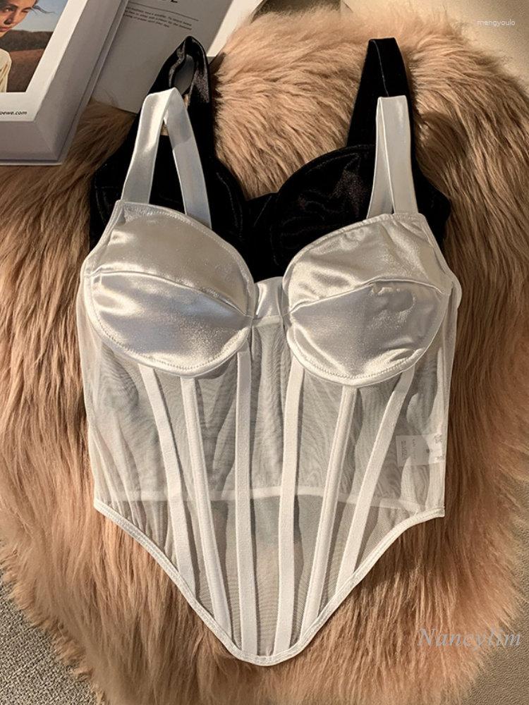 Women' Tanks 2023 Summer Chic Mesh Fishbone Camisole For Women Inner Wear Outer Corset Crop Top Waist-Tight Sexy Vacation Seaside, Black
Women' Tanks 2023 Summer Chic Mesh Fishbone Camisole For Women Inner Wear Outer Corset Crop Top Waist-Tight Sexy Vacation Seaside, Black