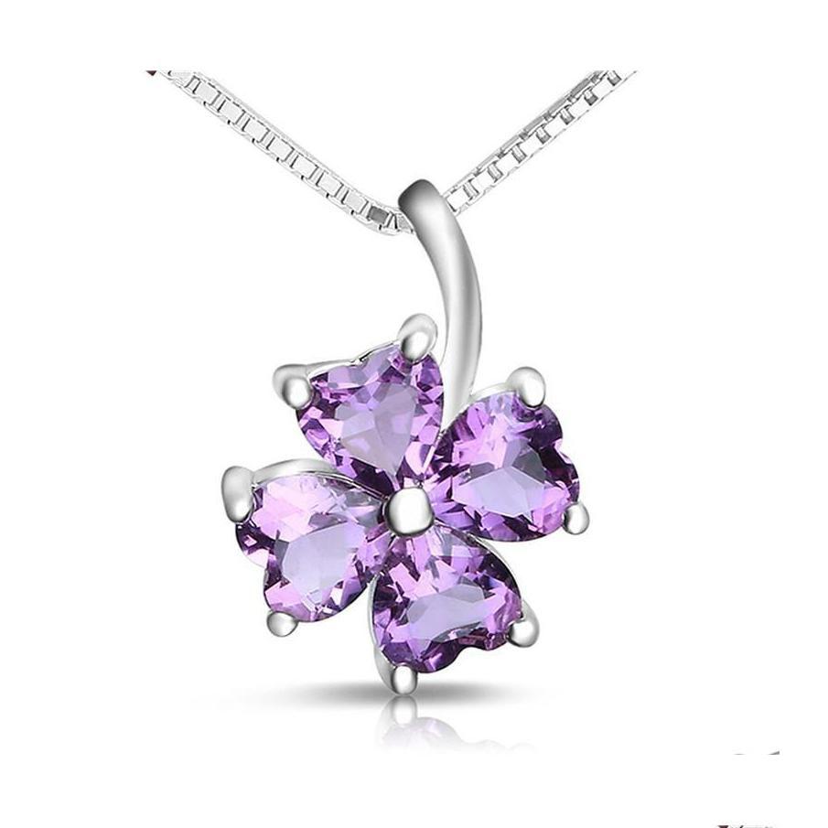 Other Cute Crystal Purple Clover Pendant Necklace Women Clavicle Accessories Quality Sier 925 Chain Female Choker Jewelry Drop Dhjt3
Other Cute Crystal Purple Clover Pendant Necklace Women Clavicle Accessories Quality Sier 925 Chain Female Choker Jewelry Drop Dhjt3