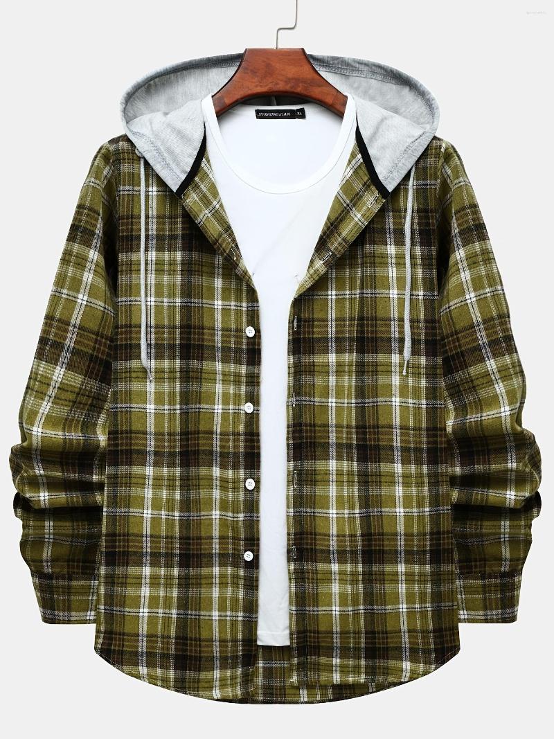 Men's Casual Shirts Smaller Vintage Loose Fit Plaid Flannel Button Down Long Sleeve With Hood Christmas Gifts, Green
Men's Casual Shirts Smaller Vintage Loose Fit Plaid Flannel Button Down Long Sleeve With Hood Christmas Gifts, Green