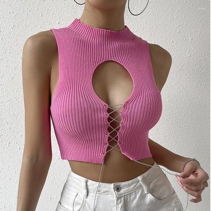 Women' Tanks Summer Sweater Women Low Cut Sexy Lace-up Knitted Vest Slim Fit T-shirt Cropped Top Fashion Elastic Ctop Streetwear, Pink
Women' Tanks Summer Sweater Women Low Cut Sexy Lace-up Knitted Vest Slim Fit T-shirt Cropped Top Fashion Elastic Ctop Streetwear, Pink