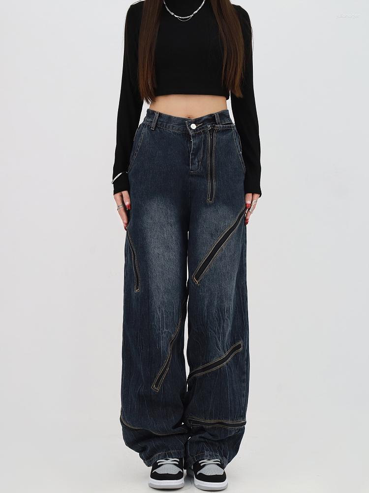 Women' Jeans American Style Vintage Women High Waist Cargo Jean Trousers Zipper Straight Baggy Wide Leg Female Denim Pants Ins Streetwear, Blue
Women' Jeans American Style Vintage Women High Waist Cargo Jean Trousers Zipper Straight Baggy Wide Leg Female Denim Pants Ins Streetwear, Blue