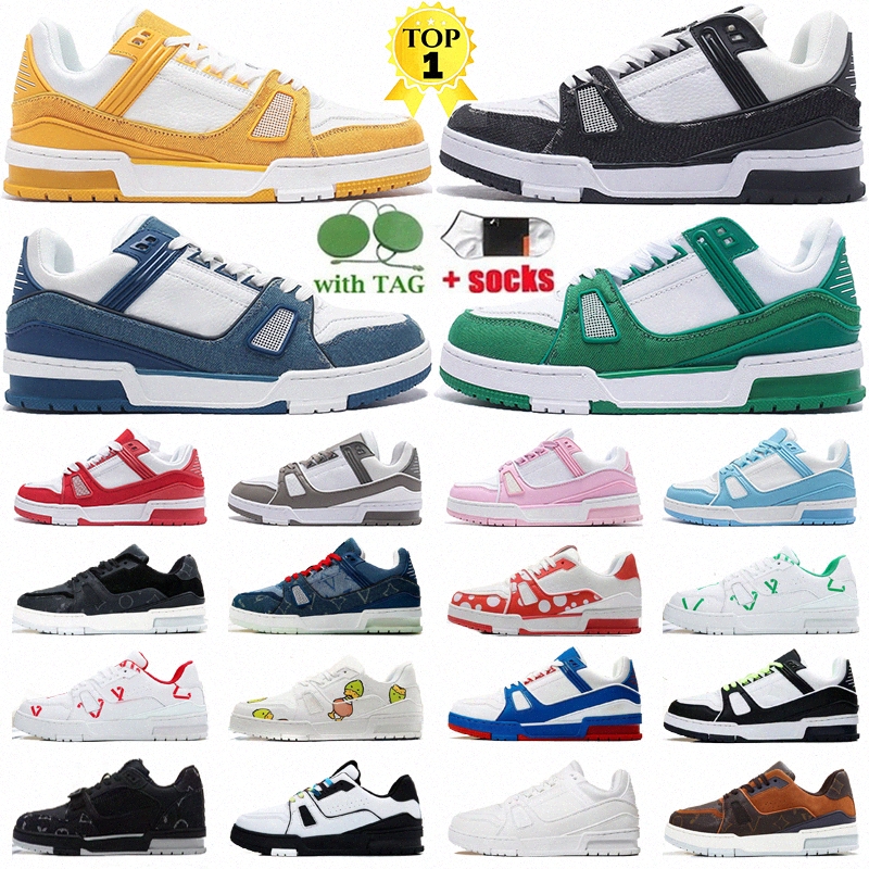 Luxury designer women for mens casual shoes Logo Embossed Splicing abloh Trainer triple white pink sky blue black green yellow denim low sneakers virgil trainers, Colour# 1
Luxury designer women for mens casual shoes Logo Embossed Splicing abloh Trainer triple white pink sky blue black green yellow denim low sneakers virgil trainers, Colour# 1