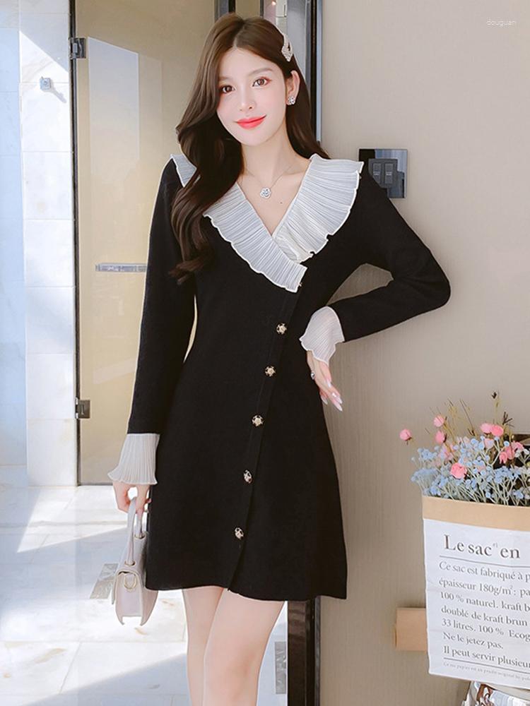 Casual Dresses 2023 Fashion Autumn Winter Women Evening Dress Chic Knitted Sweater Sweet V-Neck Slim Mini Party Streetwear Mujer Vestidos, Black
Casual Dresses 2023 Fashion Autumn Winter Women Evening Dress Chic Knitted Sweater Sweet V-Neck Slim Mini Party Streetwear Mujer Vestidos, Black