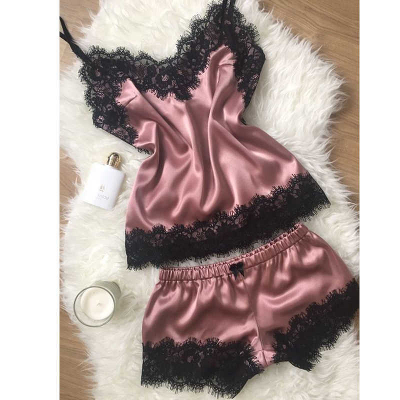 Women's Sleep Lounge Women Pajama suit Fashion V-Neck Stretch Satin Babydoll Lace Sexy Lingerie Bowknot Pyjamas Sleep Shorts Set Sleepwear New, Style 2 gray
Women's Sleep Lounge Women Pajama suit Fashion V-Neck Stretch Satin Babydoll Lace Sexy Lingerie Bowknot Pyjamas Sleep Shorts Set Sleepwear New, Style 2 gray