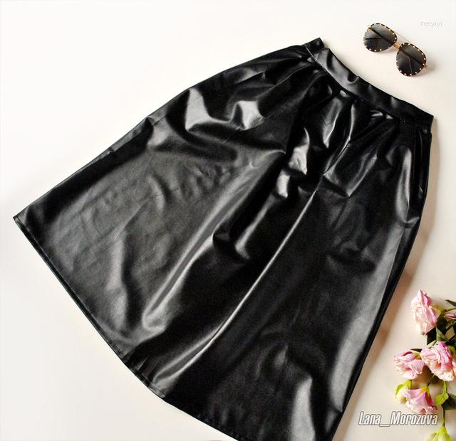 Skirts Women Faux Leather Pu Skirt Ladies Long For High-waist Fashion A-line Knee Length Casual Pockets Spring, Black
Skirts Women Faux Leather Pu Skirt Ladies Long For High-waist Fashion A-line Knee Length Casual Pockets Spring, Black