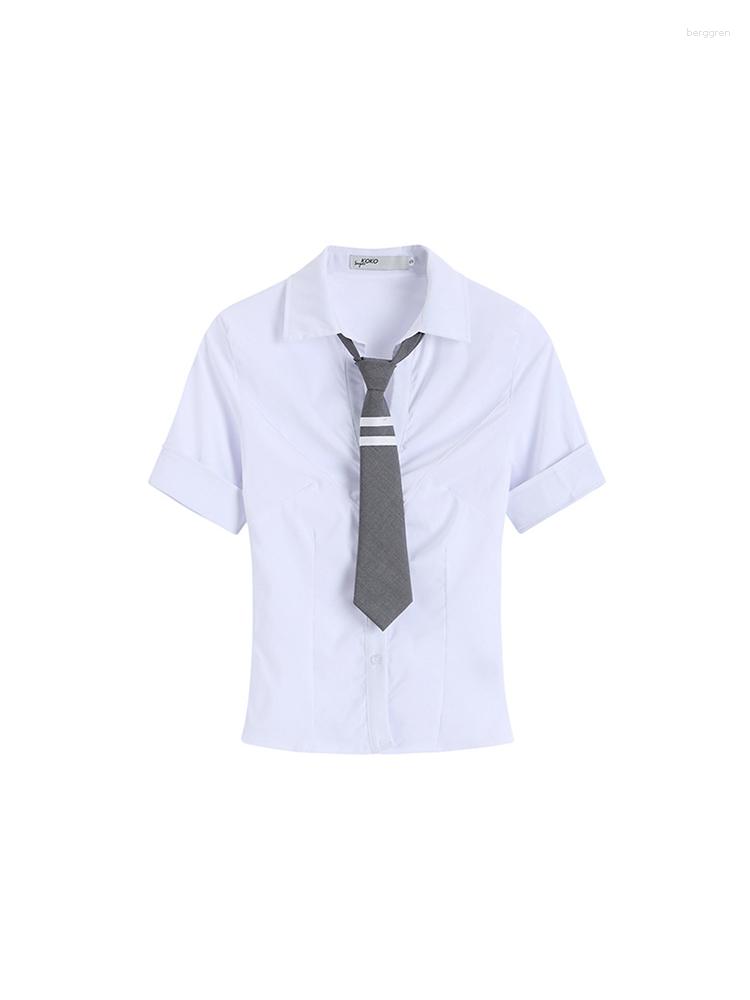 Women' Blouses 2000s Retro White Color Women Shirt Lapel Short Sleeve Slim Y2K Vintage Over-shirt Ladies Single Breasted Preppy Style
Women' Blouses 2000s Retro White Color Women Shirt Lapel Short Sleeve Slim Y2K Vintage Over-shirt Ladies Single Breasted Preppy Style