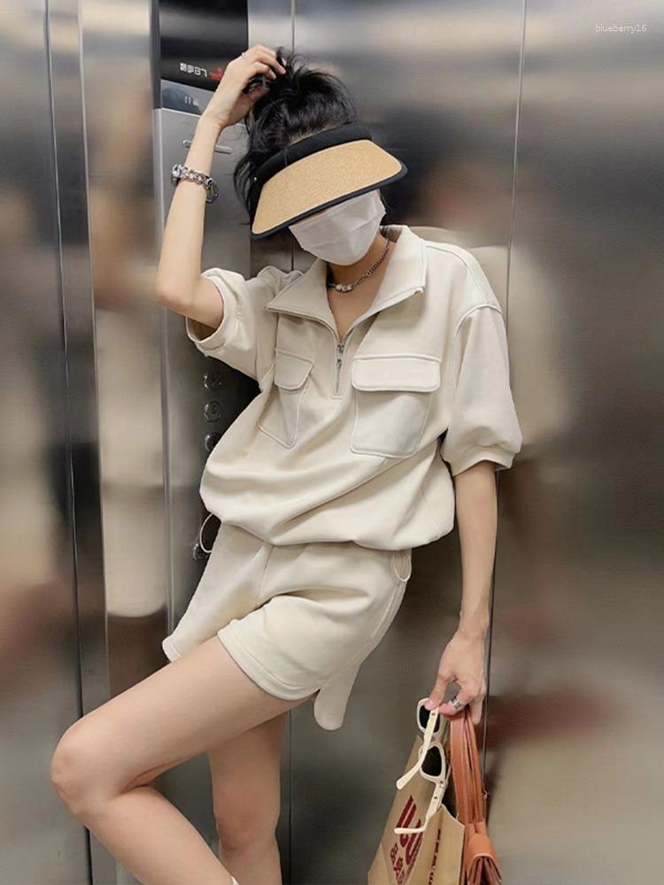 Women' Tracksuits Casual Sports Suit Women 2023 Summer Fashion Streetwear Solid Lapels Short Sleeved Tops Horts Two Piece Sets For, Apricot suit
Women' Tracksuits Casual Sports Suit Women 2023 Summer Fashion Streetwear Solid Lapels Short Sleeved Tops Horts Two Piece Sets For, Apricot suit