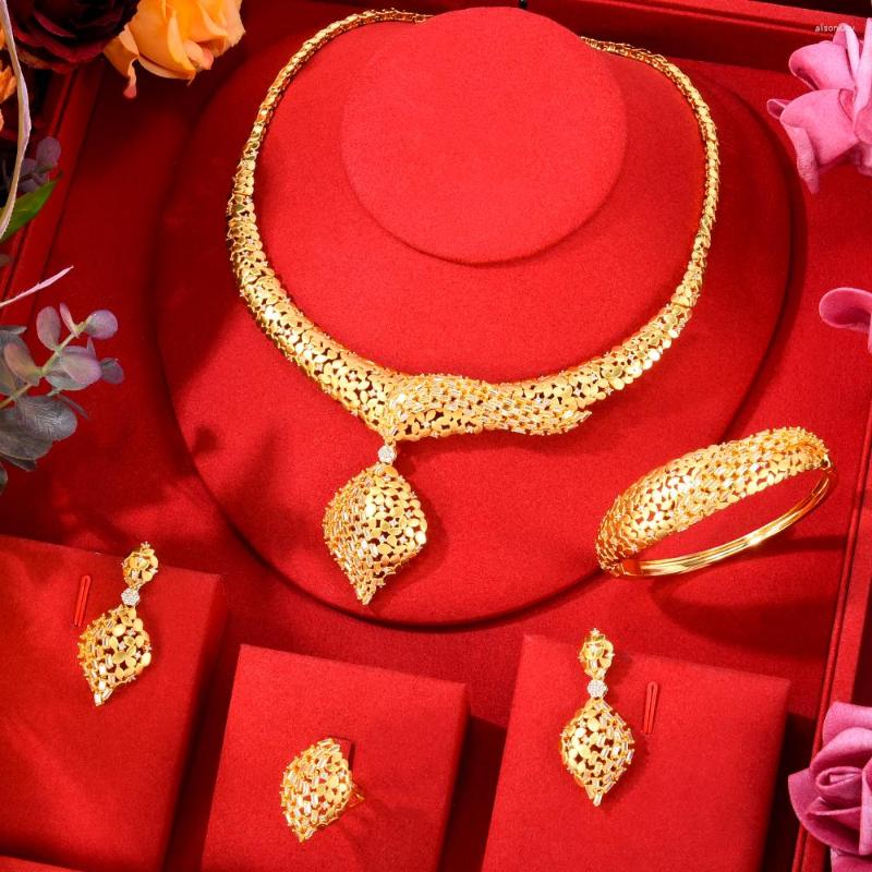 Necklace Earrings Set Soramoore Luxury Original Bangle Ring 4PCS For Women Bride Wedding Jewelry 2023 Trendy, Picture shown
Necklace Earrings Set Soramoore Luxury Original Bangle Ring 4PCS For Women Bride Wedding Jewelry 2023 Trendy, Picture shown