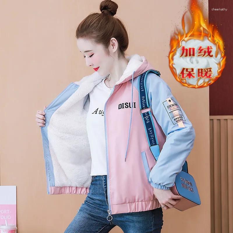 Women's Trench Coats Add Velvet Autumn Winter Women Cotton Coat Student Korean Version Color Matching Loose 2023 All-Match Leisure Hooded, Black
Women's Trench Coats Add Velvet Autumn Winter Women Cotton Coat Student Korean Version Color Matching Loose 2023 All-Match Leisure Hooded, Black
