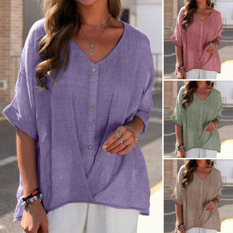 Women' T Shirts Summer Cotton Linen Tshirt Woman Button V-neck Pullover Short Sleeved Loose Oversize T-shirts Women' Shirt Casual Top, Blue
Women' T Shirts Summer Cotton Linen Tshirt Woman Button V-neck Pullover Short Sleeved Loose Oversize T-shirts Women' Shirt Casual Top, Blue