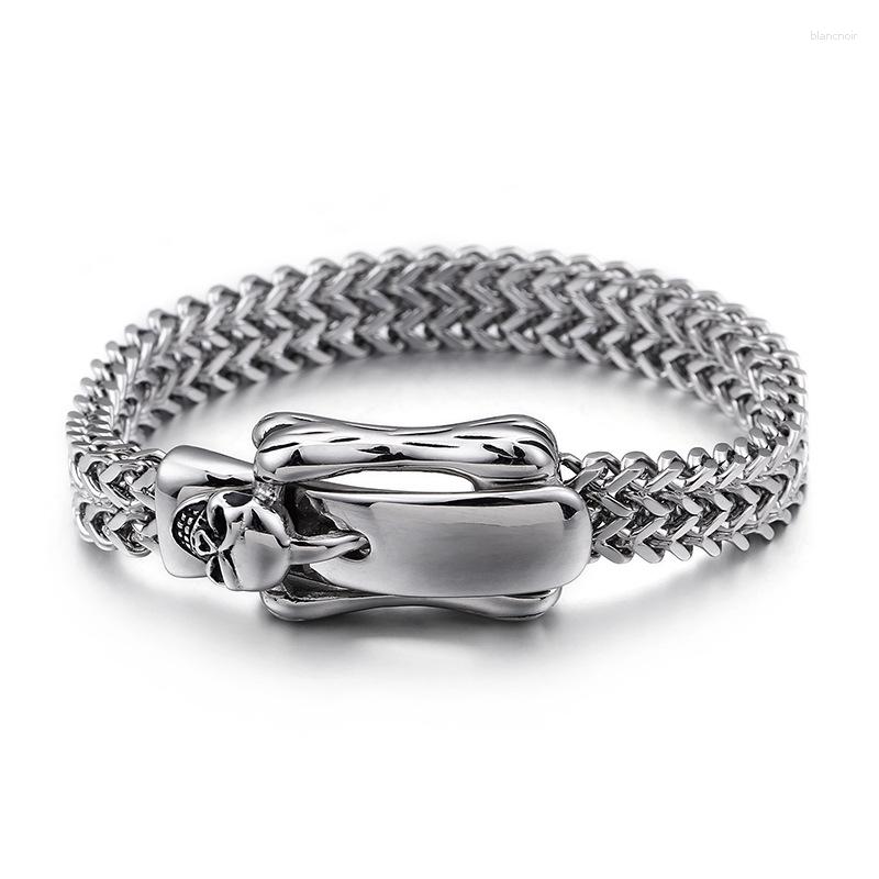Link Bracelets European And American Retro Fashion Personality Belt Buckle Bracelet Stainless Steel Skull Jewelry
Link Bracelets European And American Retro Fashion Personality Belt Buckle Bracelet Stainless Steel Skull Jewelry