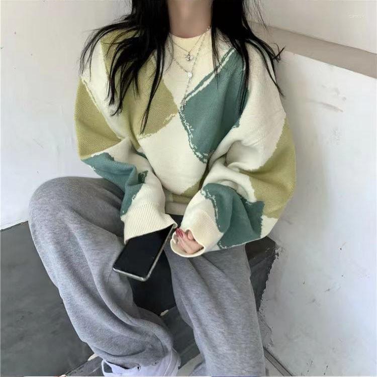 Women's Sweaters Knitwears Women Sweater Mujer Pullovers Diamond Lattice Turtleneck Female Leisure Relaxed Minus Round Collar, The red square
Women's Sweaters Knitwears Women Sweater Mujer Pullovers Diamond Lattice Turtleneck Female Leisure Relaxed Minus Round Collar, The red square