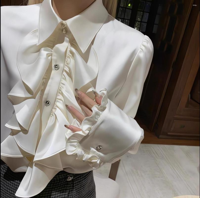 Women' Blouses Elegant 2023 Women Satin Ruffles Lapel Shirts Female Puff Full Sleeve Office Ladies Loose Casual Tops Blusas WB34, Champagne
Women' Blouses Elegant 2023 Women Satin Ruffles Lapel Shirts Female Puff Full Sleeve Office Ladies Loose Casual Tops Blusas WB34, Champagne
