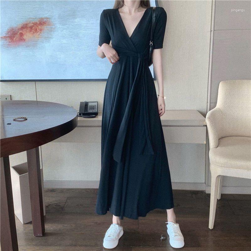 Casual Dresses Summer V Neck Short Sleeve Women Drawstring Loose Thin Fashion Harajuku 2xl Oversized Long Skirt Tops Work Black
Casual Dresses Summer V Neck Short Sleeve Women Drawstring Loose Thin Fashion Harajuku 2xl Oversized Long Skirt Tops Work Black