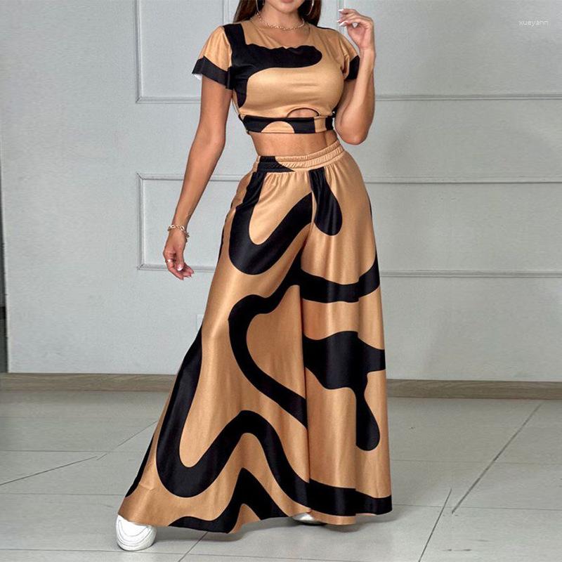 Women's Two Piece Pants GPBD 2023 Casual Street Style Printed Women Suit Fashion Short Sleeve Round Neck Top Elastic Long 2 Sets, White
Women's Two Piece Pants GPBD 2023 Casual Street Style Printed Women Suit Fashion Short Sleeve Round Neck Top Elastic Long 2 Sets, White