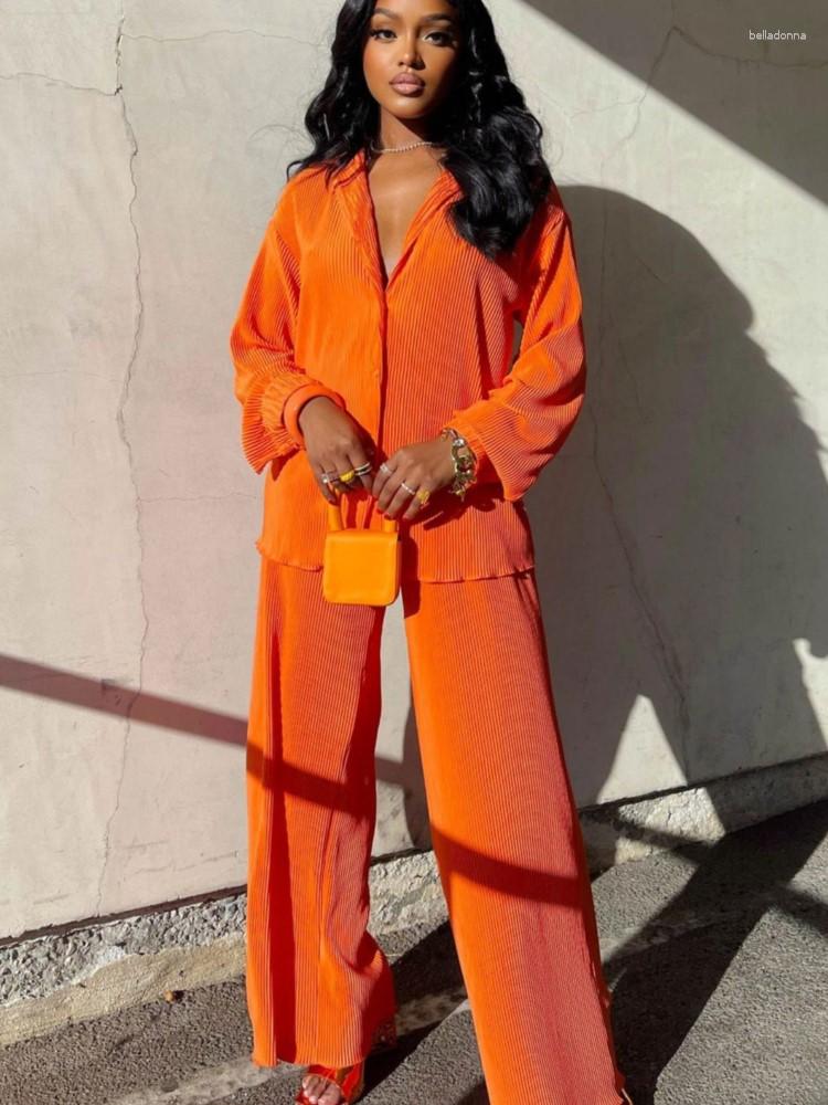 Women' Blouses Solid Loose Shirt Tops And Wide Leg Pants Sets Women Long Sleeve Pleated Tracksuits Summer Female Fashion Casual Streetwear, As shown
Women' Blouses Solid Loose Shirt Tops And Wide Leg Pants Sets Women Long Sleeve Pleated Tracksuits Summer Female Fashion Casual Streetwear, As shown