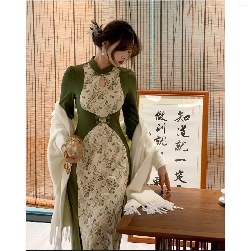 Ethnic Clothing Chinese Style Oriental Improved Lady Graceful Women Traditional Ink Painting Floral Printing Slim Cheongsam Qipao Dress
Ethnic Clothing Chinese Style Oriental Improved Lady Graceful Women Traditional Ink Painting Floral Printing Slim Cheongsam Qipao Dress