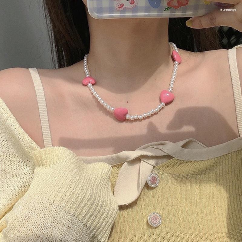 Chains Artificial Pearls Chain Necklace For Women Hearts Necklaces Woman Trend Neck Bead Korean Fashion Couples Party Gift Pink White
Chains Artificial Pearls Chain Necklace For Women Hearts Necklaces Woman Trend Neck Bead Korean Fashion Couples Party Gift Pink White