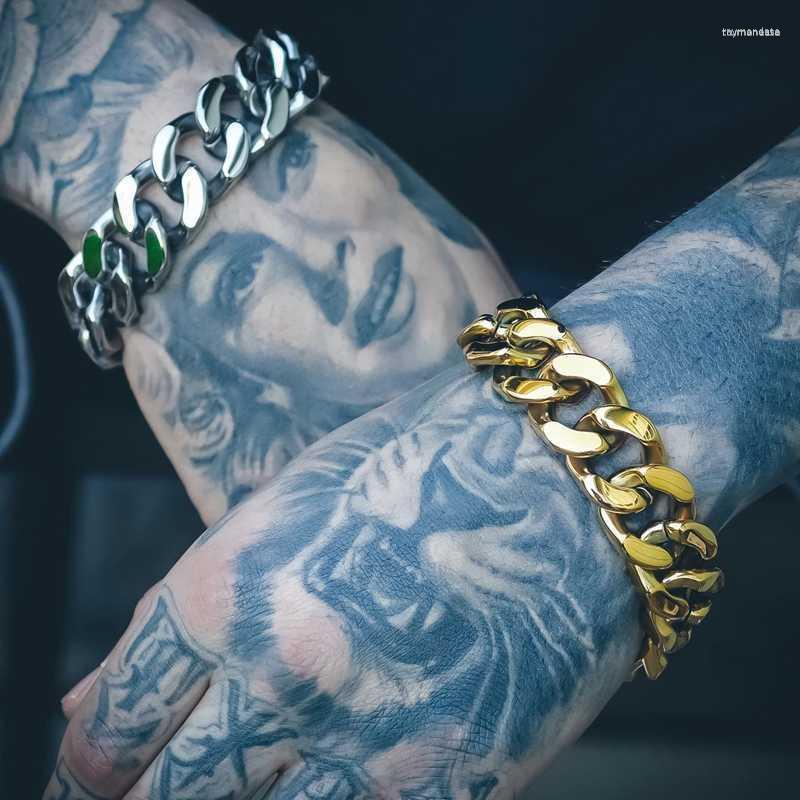 Charm Bracelets Punk Gold Color Cuban Chain Bracelet For Men Statement Stainless Steel Homme Jewelry Raym22
Charm Bracelets Punk Gold Color Cuban Chain Bracelet For Men Statement Stainless Steel Homme Jewelry Raym22