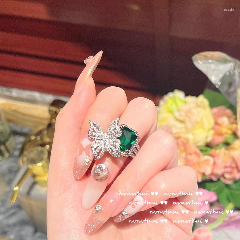 Cluster Rings Gorgeous Temperament Butterfly Ring Square Green Zircon Stone Wedding For Women Banquet Jewelry Party Gift
Cluster Rings Gorgeous Temperament Butterfly Ring Square Green Zircon Stone Wedding For Women Banquet Jewelry Party Gift