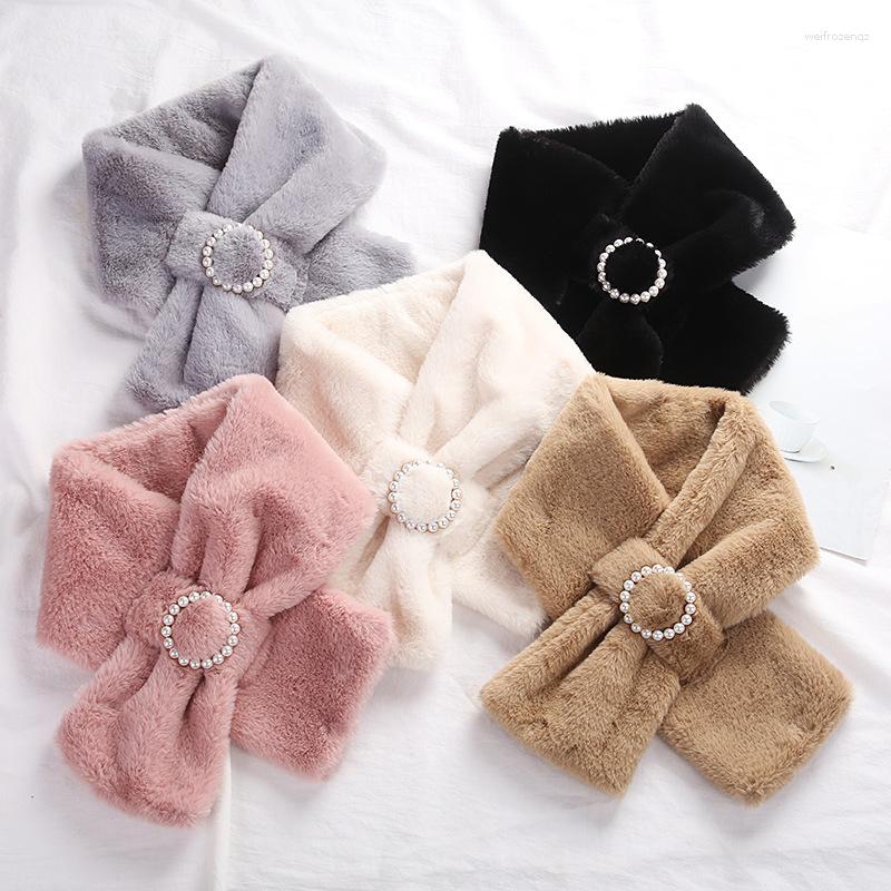 Scarves Collar Pearl Button Cross Plush Scarf Female Winter Double Sided Thick Neck Protection Warm Shawl
Scarves Collar Pearl Button Cross Plush Scarf Female Winter Double Sided Thick Neck Protection Warm Shawl