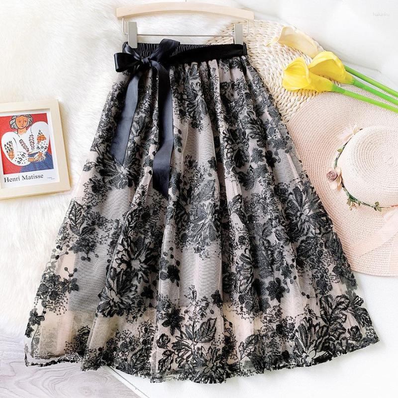 Skirts 2023 Ins Fashion Women Long Spring Autumn Lady Skirt, Black