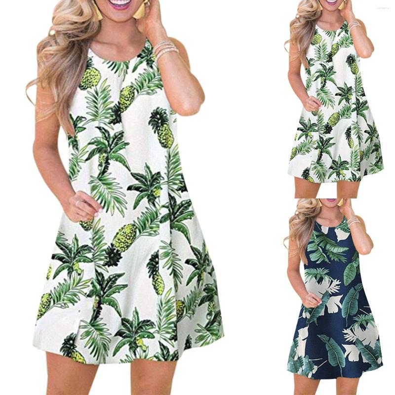 Casual Dresses Women Sleeveless Pullover Printed Pocket Swing Round Neck Tank Top Dress, Green
Casual Dresses Women Sleeveless Pullover Printed Pocket Swing Round Neck Tank Top Dress, Green