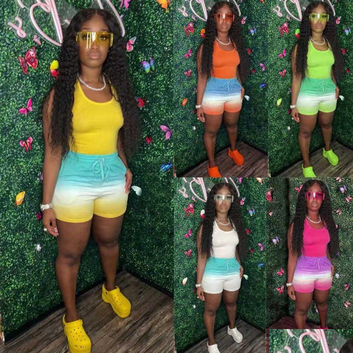 Women'S Two Piece Pants Designer Womens Spring Summer Fashion Sports Set Racerback Tank Top Gradient Shorts S 3Xl Drop Delivery Appa Dhyoz, White8
Women'S Two Piece Pants Designer Womens Spring Summer Fashion Sports Set Racerback Tank Top Gradient Shorts S 3Xl Drop Delivery Appa Dhyoz, White8