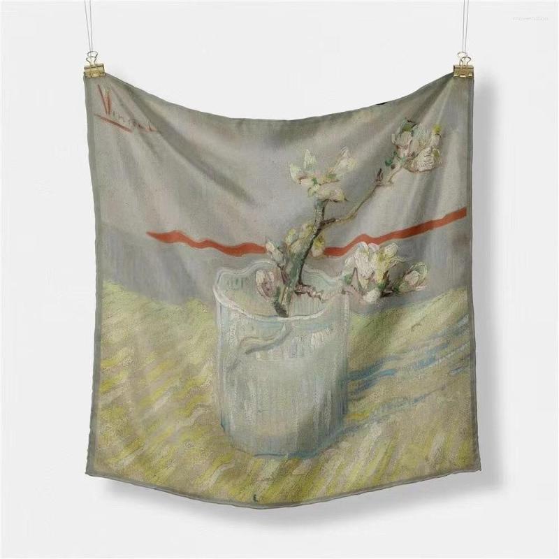 Scarves 53CM Women Oil Painting Design Twill Silk Square Scarf Ladies Small Size Neck Wrist Bag Wrap Decoration Bandana Accessories
Scarves 53CM Women Oil Painting Design Twill Silk Square Scarf Ladies Small Size Neck Wrist Bag Wrap Decoration Bandana Accessories
