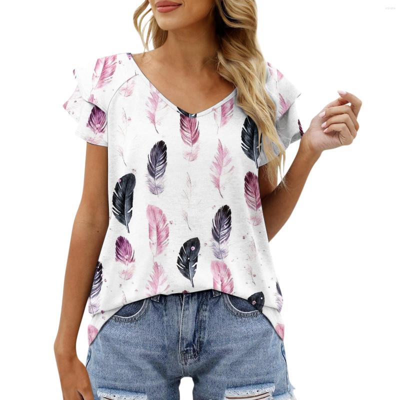 Women' T Shirts Brand Women Blouse Summer Fashion Comfortable Top Casual Printed Shirt Pleated V Neck Short Sleeves Roupas Femininas, Black
Women' T Shirts Brand Women Blouse Summer Fashion Comfortable Top Casual Printed Shirt Pleated V Neck Short Sleeves Roupas Femininas, Black