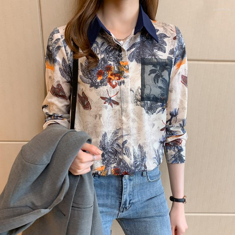 Women' Blouses Elegant Floral Printing Ladies Shirts Women' Chiffon 2023 Spring Summer Long Sleeve Tops Blusas Mujer, Multi
Women' Blouses Elegant Floral Printing Ladies Shirts Women' Chiffon 2023 Spring Summer Long Sleeve Tops Blusas Mujer, Multi