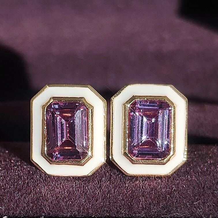 Sterg Sier Stud Earrings Princess Cut 5A Cubic Zirconia | Simple Fashion Jewelry for Women