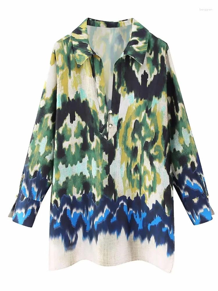 Women's Blouses Chic Lady Fashion Patchwork Print Streetwear Long Shirts Girls Turn-Down Collar Casual Loose Tops Female Straight Green, As photo
Women's Blouses Chic Lady Fashion Patchwork Print Streetwear Long Shirts Girls Turn-Down Collar Casual Loose Tops Female Straight Green, As photo