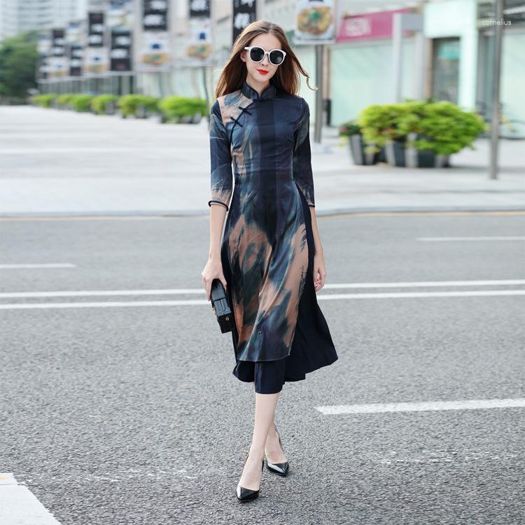 Ethnic Clothing Spring And Autumn Style Improved Self-cultivation Retro Incense Yarn Temperament Vietnam Ao Dai Cheongsam
Ethnic Clothing Spring And Autumn Style Improved Self-cultivation Retro Incense Yarn Temperament Vietnam Ao Dai Cheongsam