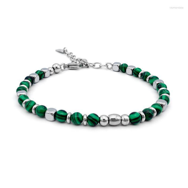 Strand Beaded Strands Runda Malachite Natural Stone Bracelet For Men 22Cm Stainless Steel Accessories Handmade Couple Fashion Jewelry Gifts
Strand Beaded Strands Runda Malachite Natural Stone Bracelet For Men 22Cm Stainless Steel Accessories Handmade Couple Fashion Jewelry Gifts