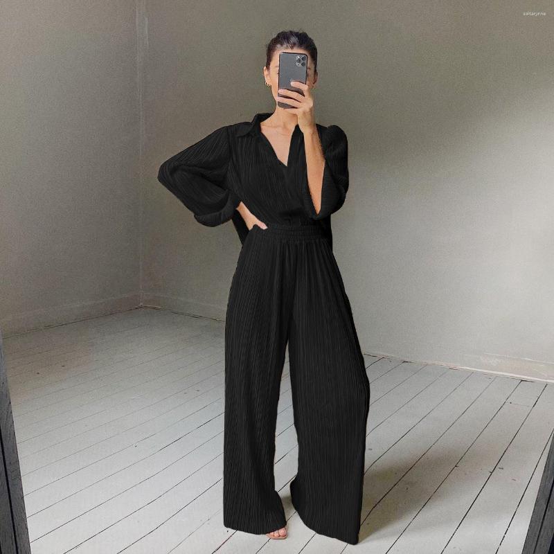 Women' Two Piece Pants 2023 Spring Streetwear Casual Loose Long Sleeve Pleated Shirt And Wide Leg Sets Womens Outfits High Quality, Rose red
Women' Two Piece Pants 2023 Spring Streetwear Casual Loose Long Sleeve Pleated Shirt And Wide Leg Sets Womens Outfits High Quality, Rose red