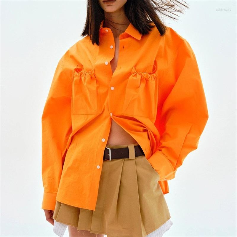 Women' Blouses Fashion Women Clothing Spring Pockets Button Shirt Casual Long Sleeve Office Lady Tops Elegant Orange Loose Cotton Blouse
Women' Blouses Fashion Women Clothing Spring Pockets Button Shirt Casual Long Sleeve Office Lady Tops Elegant Orange Loose Cotton Blouse