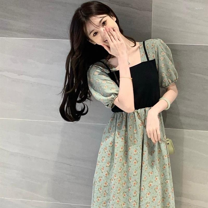 Casual Dresses Summer Gentle Short Sleeve Hit Color Square Neck Women Knee Length French Floral Sweet Fashion Clothing Green Yellow
Casual Dresses Summer Gentle Short Sleeve Hit Color Square Neck Women Knee Length French Floral Sweet Fashion Clothing Green Yellow